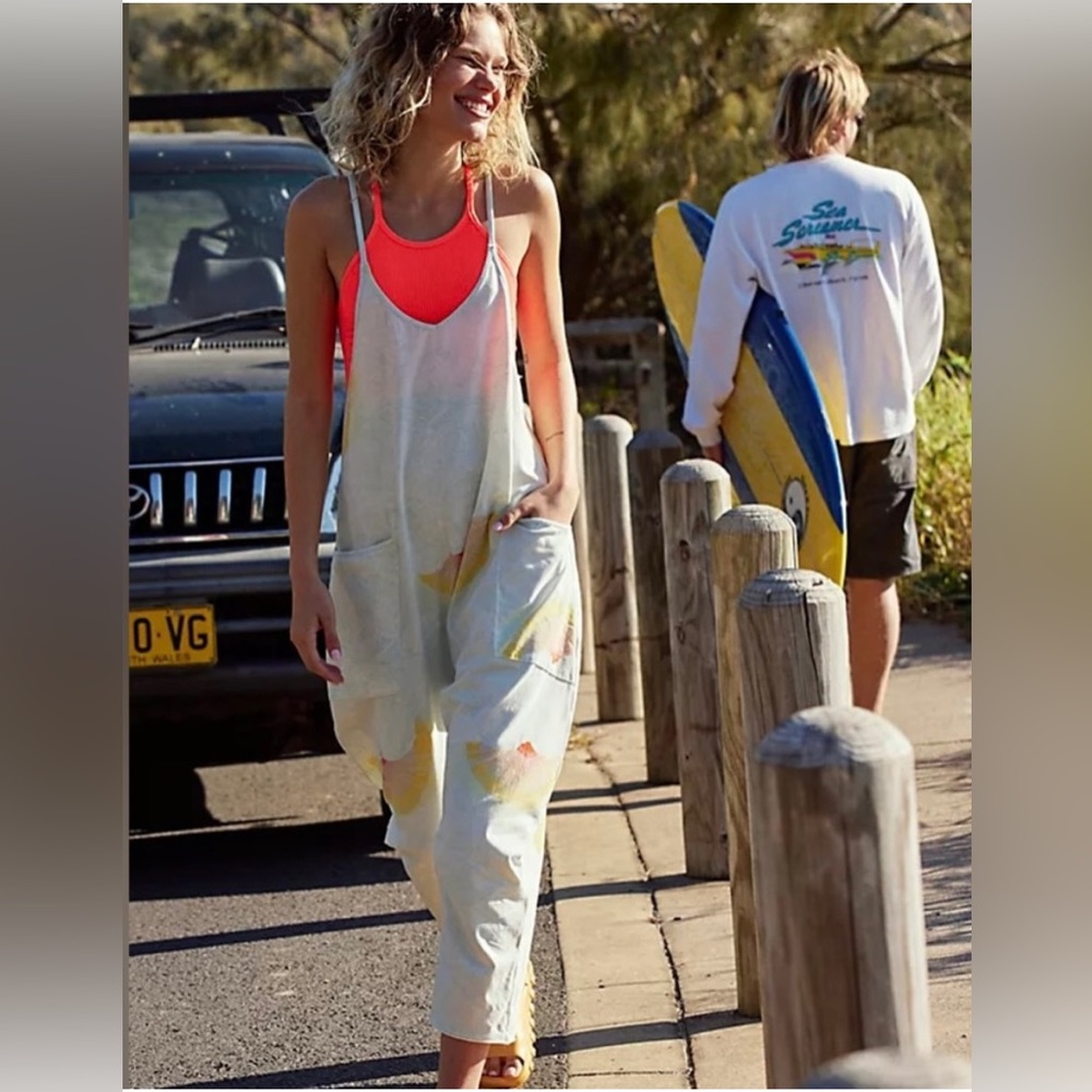 Free people Hot Shot Printed Onesie “Oceanic Wave” Small